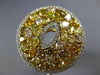 ESTATE LARGE GIA 4.22CT MULTI COLOR FANCY DIAMOND 18K 2 TONE GOLD CLUSTER RING