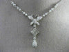 ESTATE 1.12CT DIAMOND 18KT WHITE GOLD 3D BUTTERFLY BY THE YARD FLOATING NECKLACE