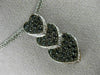 ESTATE .78CT WHITE & BLACK DIAMOND 14KT WHITE GOLD TRIPLE HEART JOURNEY PENDANT