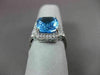 ESTATE 6.27CTW DIAMOND & AAA BLUE TOPAZ 14KT WHITE GOLD 3D FILIGREE HALO RING