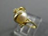 ESTATE .07CT DIAMOND & AAA SOUTH SEA PEARL 14K YELLOW GOLD 3D BIRD NEST FUN RING