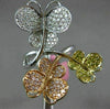 ESTATE LARGE .94CT MULTI COLOR DIAMOND 18K TRI COLOR GOLD 3D BUTTERFLY LOVE RING
