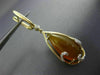 ESTATE 9.69CT DIAMOND & ORANGE AGATE 14K YELLOW GOLD PEAR SHAPE HANGING EARRINGS