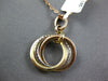 ESTATE .30CT DIAMOND 14KT TRI COLOR GOLD TRINITY CIRCLE OF LIFE FLOATING PENDANT