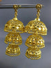 ANTIQUE 22KT YELLOW GOLD HANDCRAFTED FILIGREE CHANDELIER HANGING EARRINGS #25283