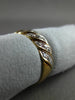 ESTATE .22CT DIAMOND 14KT 2 TONE GOLD MULTI WAVE WEDDING ANNIVERSARY RING #1600