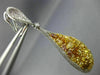 LARGE 11.85CT WHITE & FANCY YELLOW DIAMOND 18K 2 TONE GOLD PEAR HANGING EARRINGS