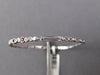 1.07CT DIAMOND & AAA RUBY 18KT WHITE GOLD 3D SEMI ETERNITY LOVE BANGLE BRACELET