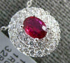 ESTATE .68CT DIAMOND & AAA RUBY 18KT WHITE GOLD OVAL DOUBLE HALO CLASSIC PENDANT