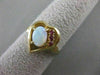 ESTATE AAA OPAL RUBY 14K YELLOW GOLD OPEN HEART COCKTAIL CLUSTER RING 13MM #4014