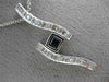 ESTATE LARGE .55CT DIAMOND & AAA SAPPHIRE 14KT WHITE GOLD ETOILE PENDANT #22999