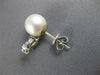 LARGE .90CT DIAMOND & AAA SOUTH SEA PEARL 14KT WHITE GOLD 3D STUD EARRINGS #2917