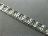 ESTATE WIDE 5.58CT ROUND BAGUETTE DIAMOND 18KT WHITE GOLD SQUARE TENNIS BRACELET