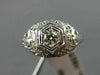ANTIQUE .15CT DIAMOND 14KT WHITE GOLD 3D CLASSIC FILIGREE ENGAGEMENT RING #19970
