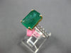 4.77CT DIAMOND & AAA EMERALD 18K 2 TONE GOLD EMERALD CUT & ROUND ENGAGEMENT RING