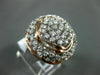 ESTATE EXTRA LARGE 1.50CT DIAMOND 14KT WHITE & ROSE GOLD CLUSTER MULTI ROW RING