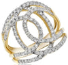 ESTATE .96CT DIAMOND 14KT YELLOW GOLD 3D MULTI ROW LOVE KNOT FUN RING