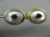 ESTATE .40CT SAPPHIRE 14K YELLOW GOLD MOTHER OF PEARL CLASSIC CUFF LINKS #25111