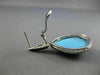 ESTATE LARGE 21.21CT BLACK DIAMOND & TURQUOISE 14KT WHITE GOLD CLIP ON EARRINGS