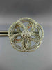 ESTATE LARGE 2.0CT DIAMOND 14KT WHITE GOLD ROUND FLOWER CLIP ON EARRINGS #21749