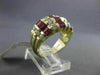 ESTATE 3.35CT ROUND DIAMOND & AAA BAGUETTE RUBY 14KT YELLOW GOLD ENGAGEMENT RING