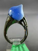ESTATE LARGE 10.25CT AAA SAPPHIRE & BLUE AGATE 18KT BLACK GOLD ALADDIN LOVE RING