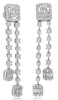 LARGE 2.09CT DIAMOND 18K WHITE GOLD ROUND & BAGUETTE BY THE YARD SQUARE EARRINGS