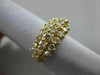 ESTATE WIDE 1.80CT DIAMOND 14KT YELLOW GOLD 3D 3 ROW PYRAMID ANNIVERSARY RING
