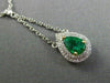 ESTATE .95CT DIAMOND & EMERALD 18KT 2 TONE GOLD HALO LARIAT BY THE YARD NECKLACE