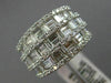 ESTATE LARGE 2.67CT DIAMOND 18K WHITE GOLD 3D MULTI ROW WEDDING ANNIVERSARY RING