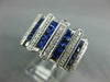 LARGE 1.62CT DIAMOND & AAA SAPPHIRE 18KT WHITE GOLD PRINCESS & ROUND RING #2136