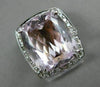 ESTATE X LARGE 10.64CT DIAMOND & AAA KUNZITE 14KT WHITE GOLD FILIGREE HALO RING