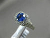 ESTATE 1.56CT DIAMOND & AAA SAPPHIRE 14K WHITE GOLD SQUARE HALO ENGAGEMENT RING