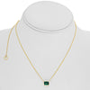 1.26CT AAA EMERALD 14KT YELLOW GOLD 3D EMERALD CUT SOLITAIRE BEZEL LOVE NECKLACE