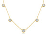 ESTATE .24CT DIAMOND 14KT YELLOW GOLD CLASSIC ROUND BEZEL BY THE YARD NECKLACE