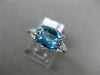 2.16CT DIAMOND & AAA BLUE TOPAZ 14KT WHITE GOLD DOUBLE HEART FILIGREE LOVE RING
