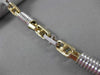 ESTATE WIDE & LARGE 14KT WHITE & YELLOW GOLD 3D FANCY LINK MEN'S BRACELET #22852