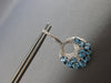 LARGE 3.98CT DIAMOND & AAA BLUE TOPAZ 14K WHITE GOLD CIRCULAR LEVERBACK EARRINGS