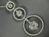 ESTATE LARGE 2.61CT DIAMOND 18K WHITE GOLD 3D PAST PRESENT FUTURE FLOWER PENDANT