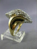 ESTATE LARGE 1.36CT DIAMOND 14KT WHITE & YELLOW GOLD 3D COCKTAIL RING #7368