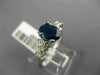ESTATE 1.85CT DIAMOND & AAA OVAL CUT SAPPHIRE 14KT WHITE GOLD 3D ENGAGEMENT RING