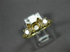 ESTATE .37CT DIAMOND 14KT YELLOW GOLD 3 STONE SEMI MOUNT ENGAGEMENT RING #22422