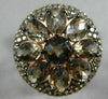 ESTATE 7.33CT CHOCOLATE FANCY DIAMOND & SMOKY TOPAZ 14KT ROSE GOLD FLOWER RING