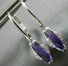 ESTATE 1.31CT DIAMOND & AAA AMETHYST 14KT WHITE GOLD TRAPEZOID HANGING EARRINGS