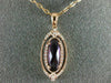 ESTATE 1.15CT DIAMOND & AAA AMETHYST 14KT ROSE GOLD 3D OVAL FILIGREE PENDANT