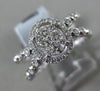 ESTATE .64CT DIAMOND 14KT WHITE GOLD CLUSTER OVAL CRISS CROSS X FRIENDSHIP RING