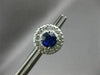 ESTATE LARGE 2.80CT DIAMOND & AAA SAPPHIRE 14KT WHITE GOLD ROUND HALO EARRINGS