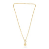 .18CT DIAMOND 14KT YELLOW GOLD ROUND CLASSIC CROSS CIRCULAR TOGGLE FUN NECKLACE