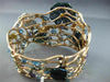 ESTATE LARGE 9.26CT MULTI COLOR DIAMOND & AAA GEM 14K GOLD AQUATIC FLOWER BANGLE