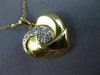 ESTATE .38CT DIAMOND 14KT YELLOW GOLD CLASSIC 3D SWIRL PUFF HEART PENDANT #322